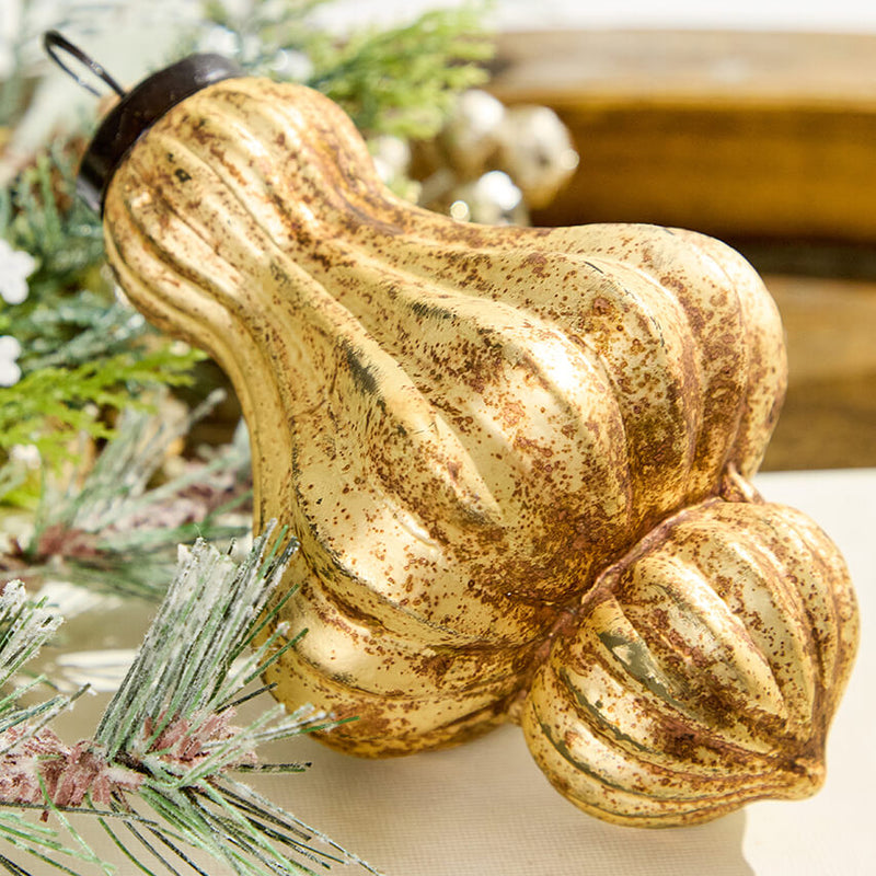 6" Large Matte Gold Turban Ornament
