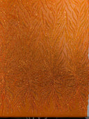 Phoenix Sequin Feather Polyester Fabric - Iridescent Flame Design, 54" Width (1 Yard)