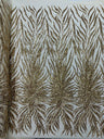 Phoenix Sequin Feather Polyester Fabric - Iridescent Flame Design, 54" Width (1 Yard)