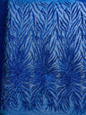 Phoenix Sequin Feather Polyester Fabric - Iridescent Flame Design, 54" Width (1 Yard)