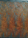 Phoenix Sequin Feather Polyester Fabric - Iridescent Flame Design, 54" Width (1 Yard)