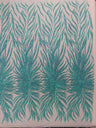 Phoenix Sequin Feather Polyester Fabric - Iridescent Flame Design, 54" Width (1 Yard)