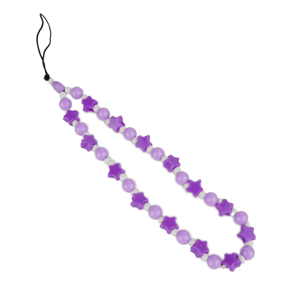 Phone Charm Stars and Beads - Purple