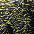 Lime Blue on Black Three Tone Spiked Faux Fur Fabric,