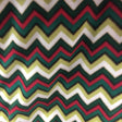 Green Red Print Chevron Anti Pill Fleece Fabric,
