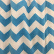 Teal Print Chevron Anti Pill Fleece Fabric,