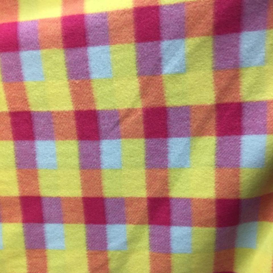 Lime Red Tartan Plaid Checkered Anti Pill Plaid Fleece Fabric,