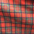 Red Green Tartan Plaid Checkered Anti Pill Plaid Fleece Fabric,