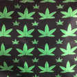 Marijuana Weed on Black Fleece Fabric Prints,