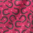 Horseshoe on Pink Fleece Fabric Prints,
