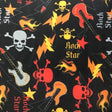 Rock star Guitar Skulls on Black Anti Pill Fleece Fabric,