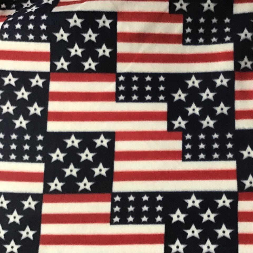 US Flag Allover Anti Pill Polar Fleece Fabric,