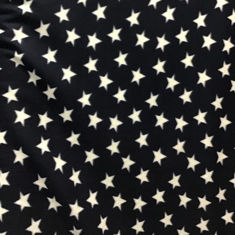 White Stars on Navy Anti Pill Fleece Fabric,