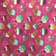Sweet Cupcakes and Peace Sign Anti Pill Fleece Fabric,