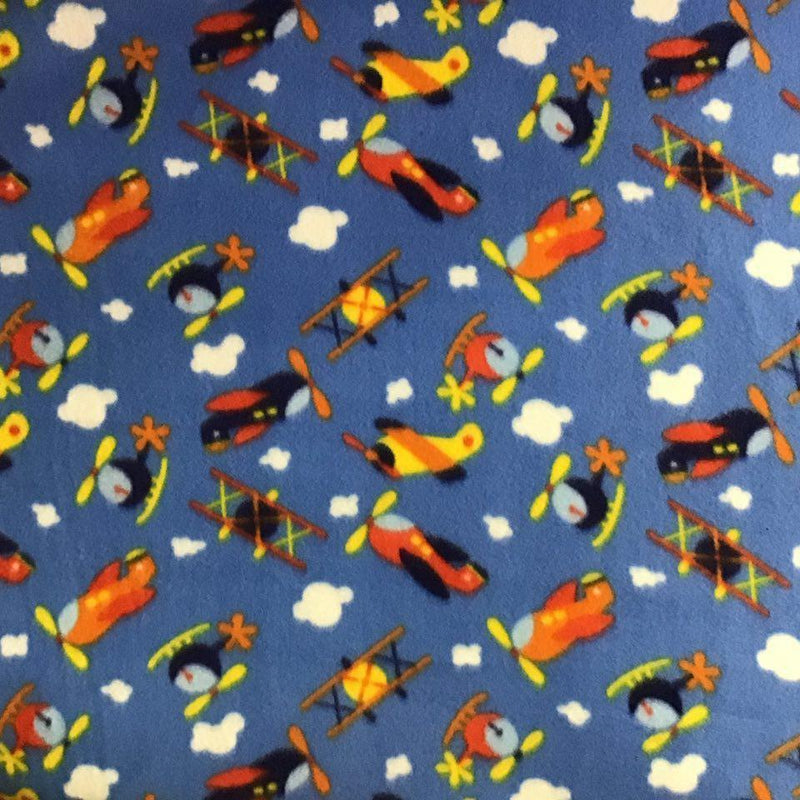 Helicopters & Airplanes Anti Pill Fleece Fabric,