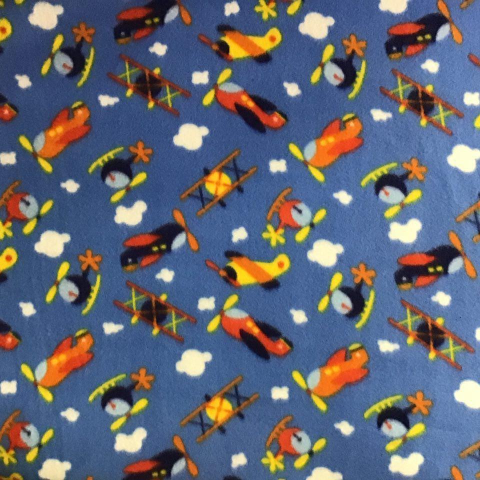 Helicopters & Airplanes Anti Pill Fleece Fabric,