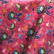 Monkey on Pink Fleece Fabric,