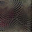 Black Gold Hypnotic Spiral Sparkle PU Leather Fabric,