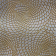 White Gold Hypnotic Spiral Sparkle PU Leather Fabric,