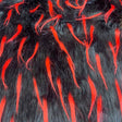 Red Black Faux Fur Two Tone Spiked Shaggy Long Pile Fabric,