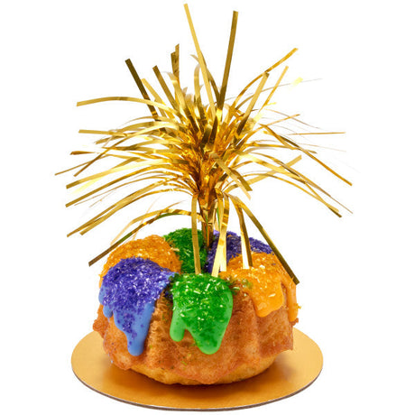 Gold Spray Mylar Celebration cake and cupcakes picks - set of 24