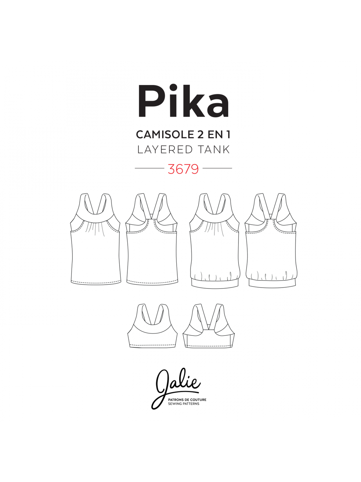 Pika Sport Bra and Layered Blouson Tank Sewing Pattern