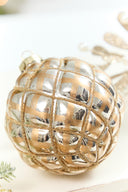 4" Glass Tufted Ball Ornament