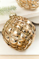 4" Glass Tufted Ball Ornament