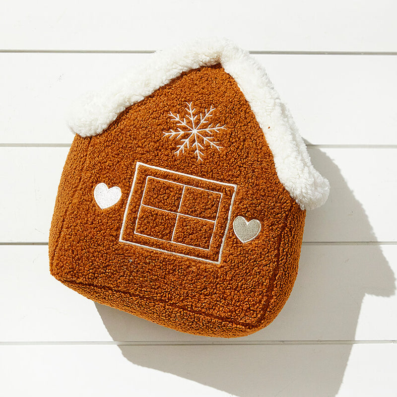 Brown Gingerbread House Pillow