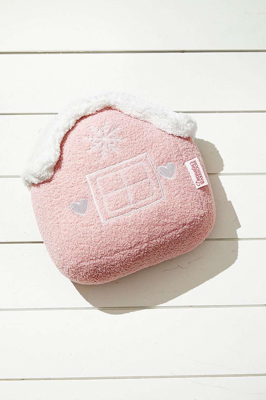 Pink Gingerbread House Pillow
