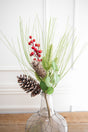 18" Pine Berry Pinecone Spray