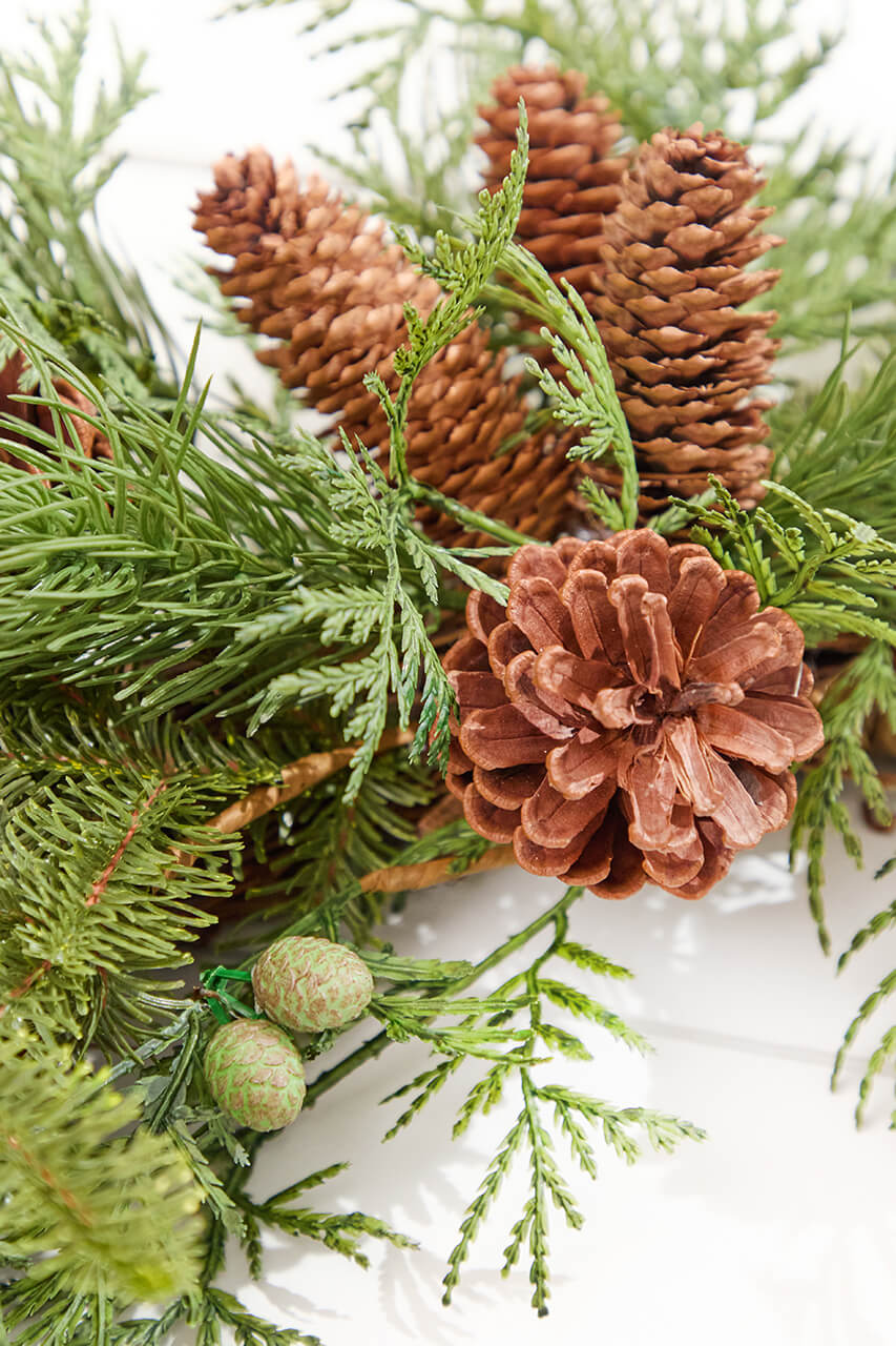 34” Mixed Pine Decorated Grapevine Wreath