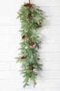 45" PE Fir Pine with Pinecones Garland