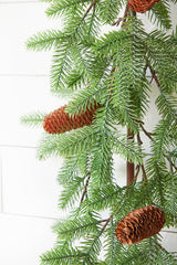 45" PE Fir Pine with Pinecones Garland