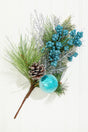14.5" Aqua Glitter Pinecone Ornament Spray