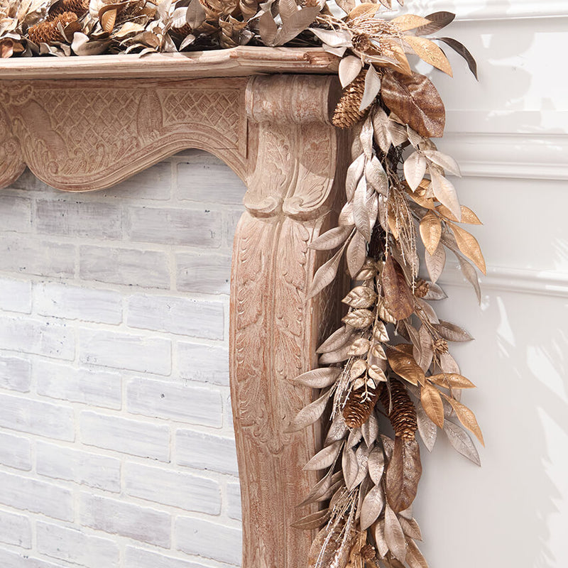 72" x 6" Magnolia Leaves Pinecone Garland