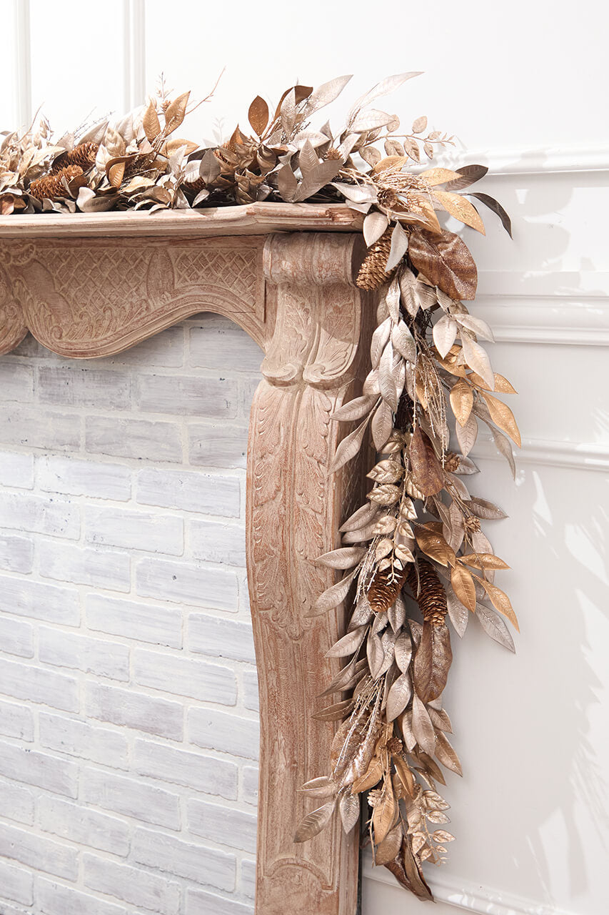 72" x 6" Magnolia Leaves Pinecone Garland