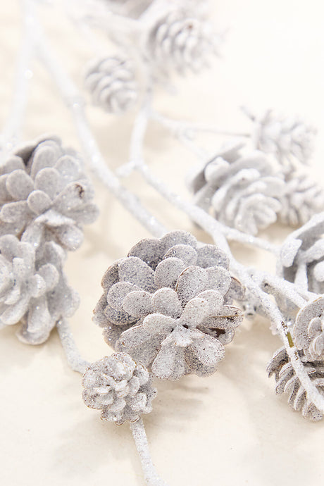 32" Snowy Pinecone Spray