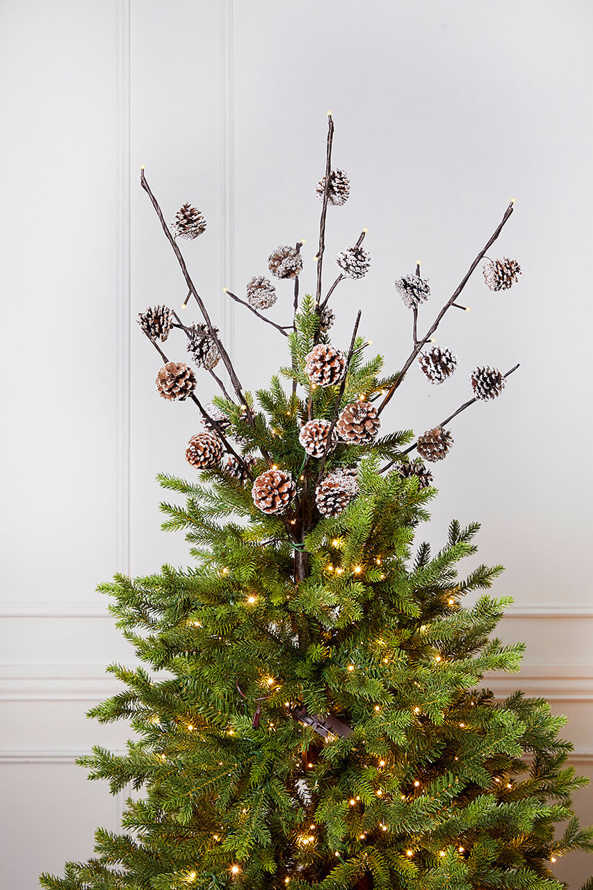 36 Inch LED Pine Cone Branch