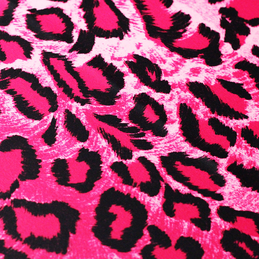 Leopard Animal Polyester Spandex Fabric - Multiple Colors, Leopard Print, 60" Width (1 Yard)