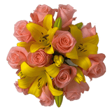 Fresh Rose & Lily Flower Bouquet Elegant Gift Arrangement
