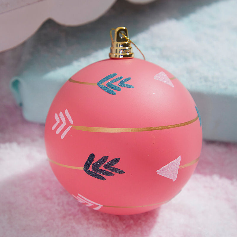 4" Pink With Arrows Ball Ornament