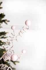 Pink & White Velvet Corkscrew Spray 25 Inch Christmas Tree Decor
