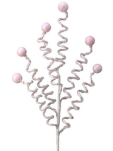 25” Pink & White Velvet Corkscrew Spray