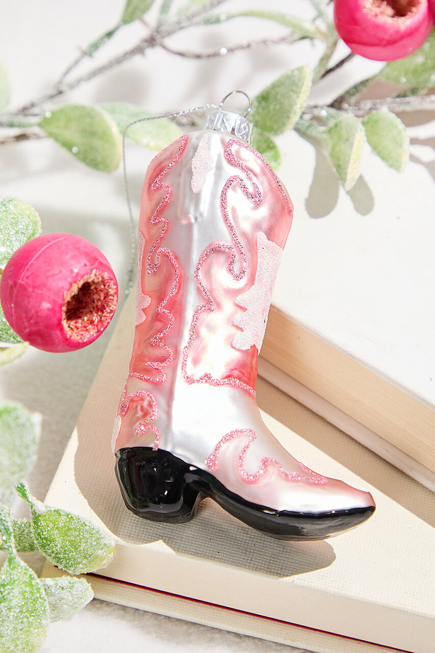 Pink Cowboy Boot Ornament