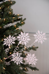 25” Pink Curly Snowflake Stem