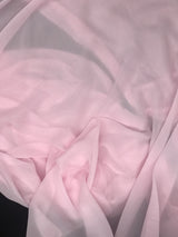 Baby Pink Polyester Chiffon Fabric - Baby Pink, Sheer, 59"-60" Width (1 Yard)