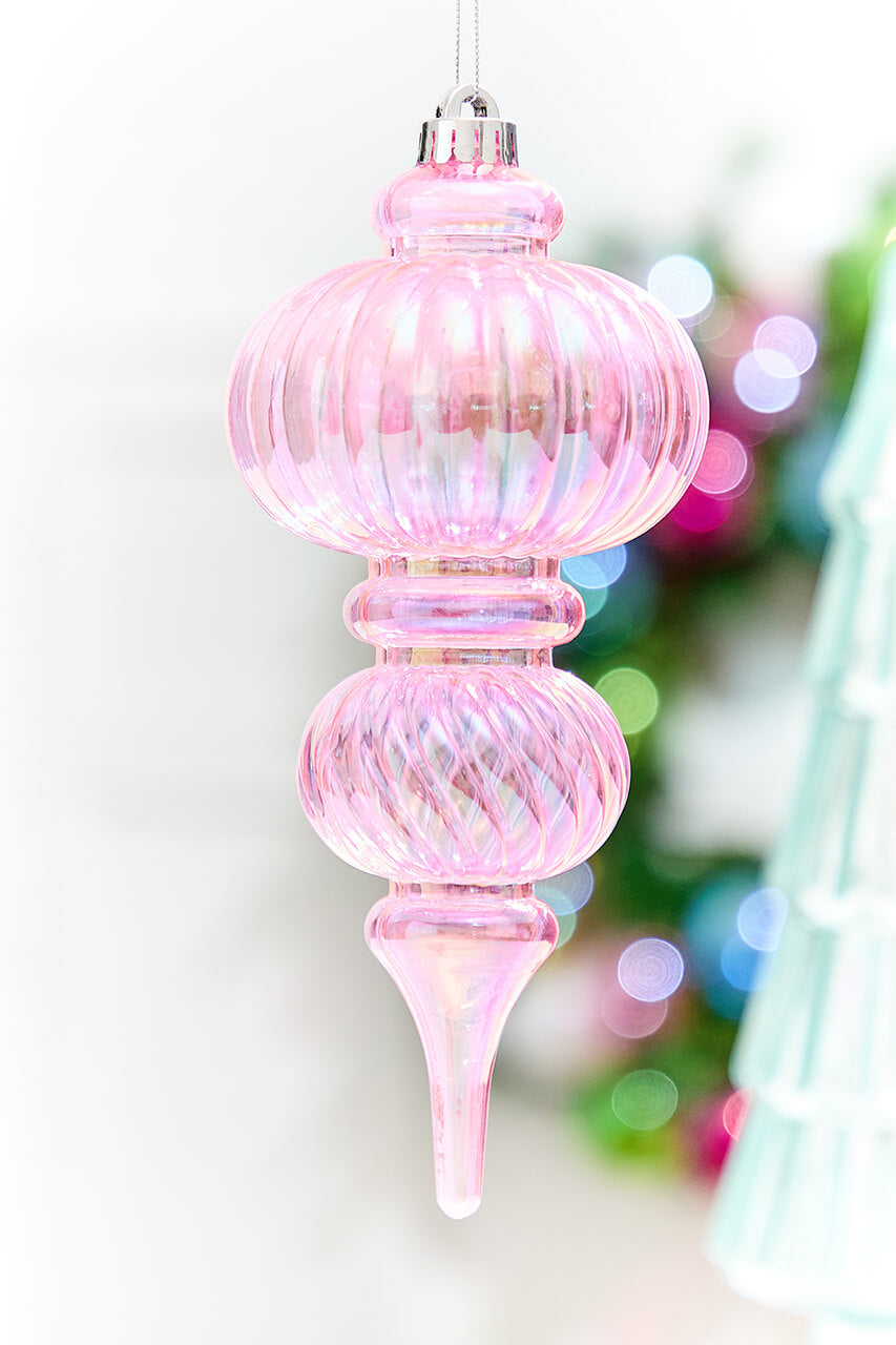 10" Pink Iridescent Chandelier Ornament