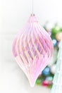 11" Pink Iridescent Drop Ornament