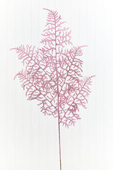 35" Pink Glitter Fern Spray